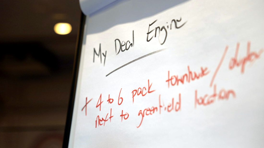 A live deal worked through on the whiteboard